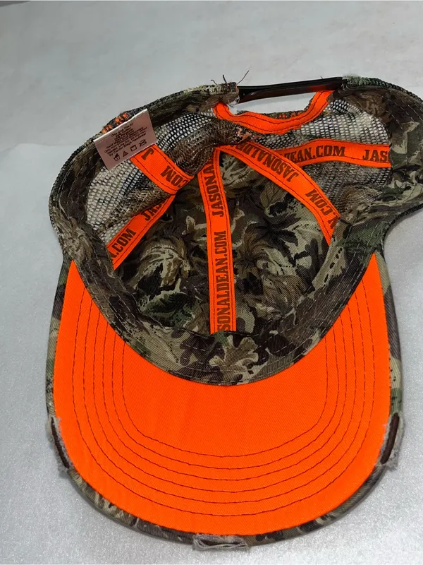 Jason Aldean Mens Camo Mesh Snapback Embroidered JA Logo Trucker Hat Cap - Image 7