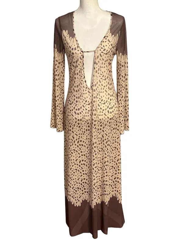 Caroline Constas New York Long Sleeve Maxi Dress Mesh Swim Coverup NWT - Image 4