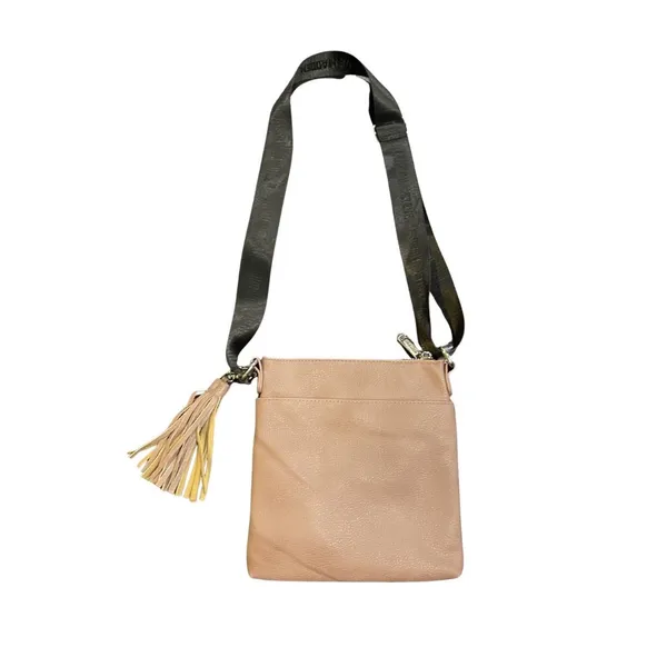 Steve Madden Faux Leather Mauve Crossbody Bag Fringe Tassel Charm Y2K NWOT - Image 2