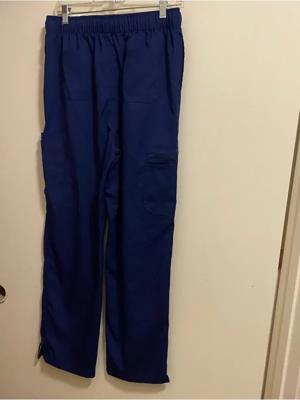 NiaaHinn Womens Dark Navy Blue Scrub Pants L Large Scrubs Medical Nursing Nurse - Image 5