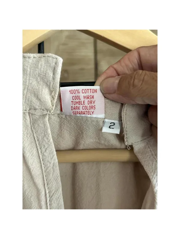 B'Gauze Womens Size 2 (L/XL) Cotton Gauze Tan/Beige V-Neck Maxi Dress Kaftan NWT - Image 5