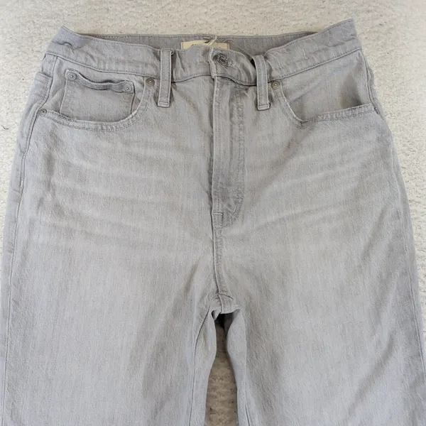 Madewell Slim Demi-Boot High Rise‎ Gray Jeans MC513 Womens 28 Raw Hem Stretch - Image 7