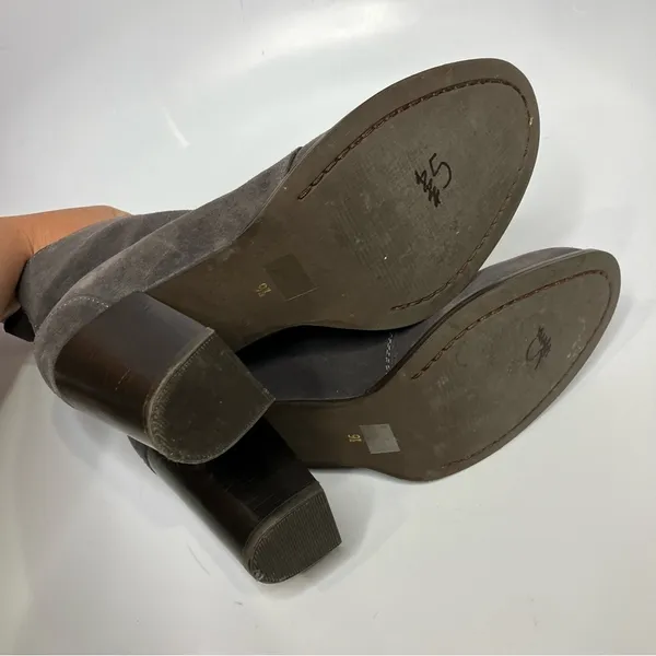 Seychelles Anthropologie Brand gray suede leather heel lace up‎ booties size 9.5 - Image 9