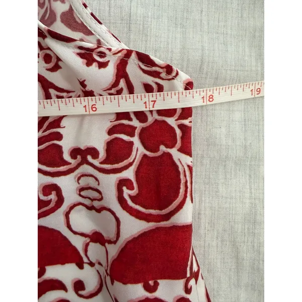 Alice + Olivia Shirt Dress Dress Womens S Red White Damask Flutter Sleeve - Image 5