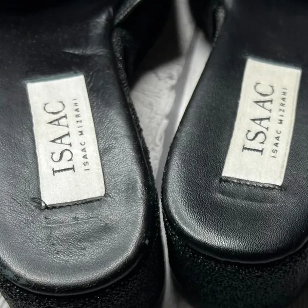 Isaac Isaac Mizrahi Black Platform Wedge Sandals Sparkle Italian Leather Sz 10B - Image 8