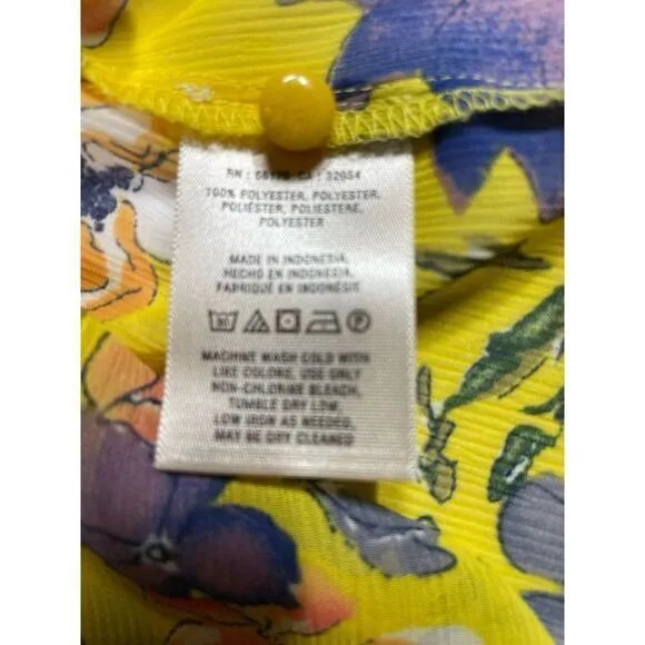 Anthropologie HD In Paris yellow floral ruffle‎ tank top blouse size 2 - Image 6