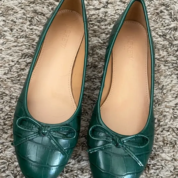 Green leather ballet flats - Image 3