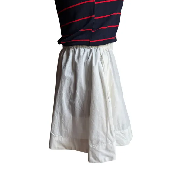 Free-est Free People Cream Cotton Mini Skirt Medium Elastic Waist Pockets - Image 5