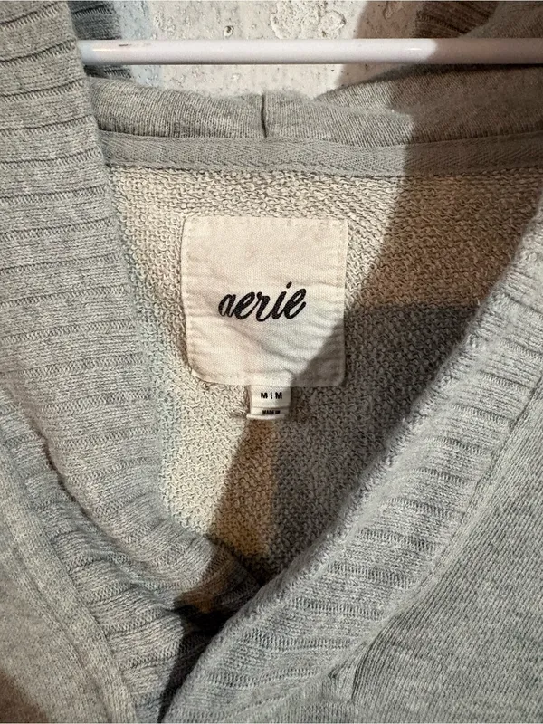 Aerie V-Neck Oversized Hoodie | Size: Medium - Image 3