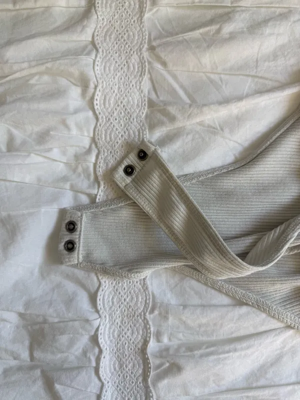 American Eagle Bodysuit Ribbed White - Image 3
