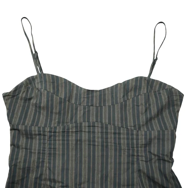 Princess‎ Polly Pinstripe Corset Top Grey Brown Stripe Sweetheart Camisole Party - Image 2
