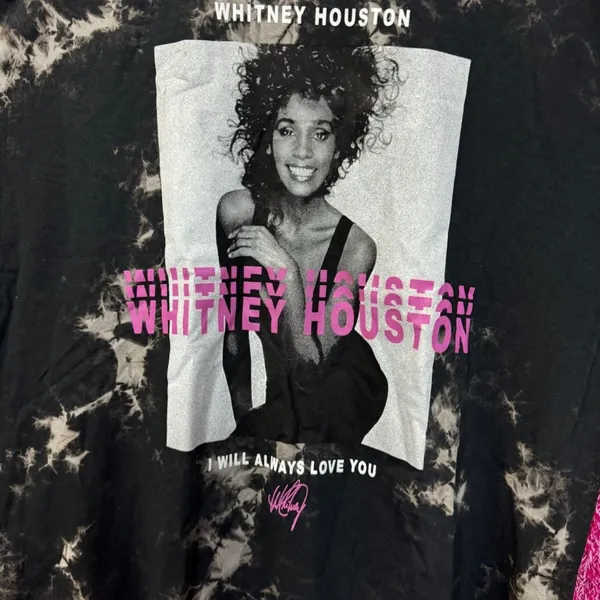 Whitney Houston I Will Always Love You bleach dye shirt size XL - Image 2