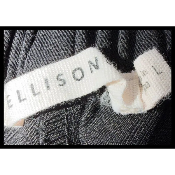 Ellison Sailor Pants Women‎ Large Black Gold Button High Rise Wide Leg Trousers - Image 2
