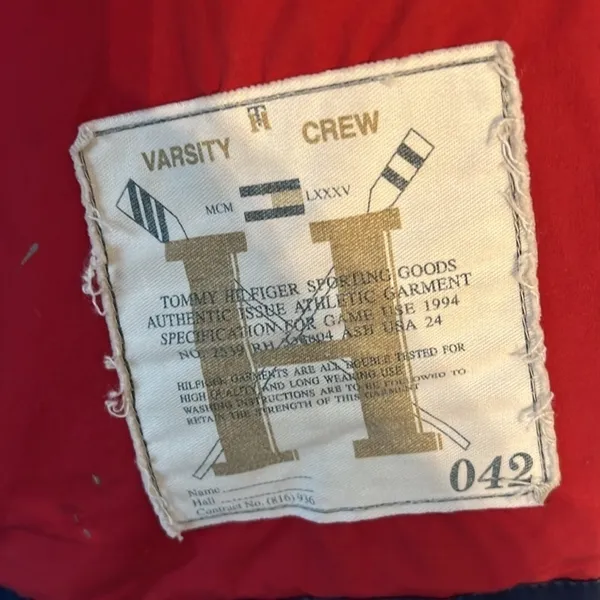 Tommy Hilfiger Varsity Crew Preppy Navy Spring Jacket Size Medium ⚫️ - Image 7
