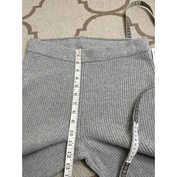 Gap CashSoft Wide Leg Ribbed Knit Pull-On Pants Light Grey Heather Medium NWT - Image 9