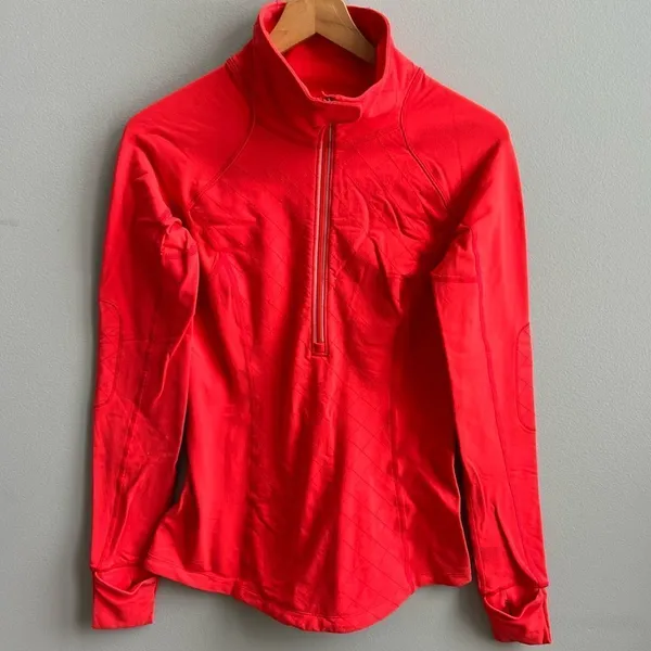 Lululemon Run Toasty Tech Pullover Love Red Size 6 1/4 Zip Running Jacket Shirt - Image 5