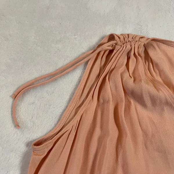 Ann Taylor Sleeveless V-Neck Ruched Shoulder Top Size M Coquette Office Feminine - Image 4