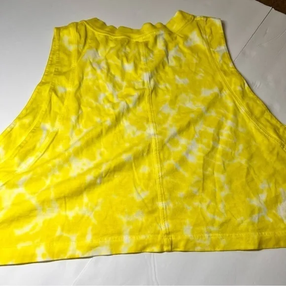 NWOT Lululemon All‎ Yours Cropped Cotton Tank Top Tie Dye Yellow Size 12 - Image 3