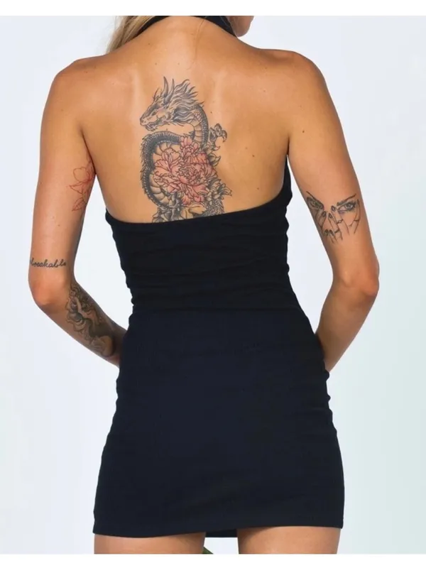 $50 NWT Princess Polly Sarsha Mini Dress in black 10 - Image 5