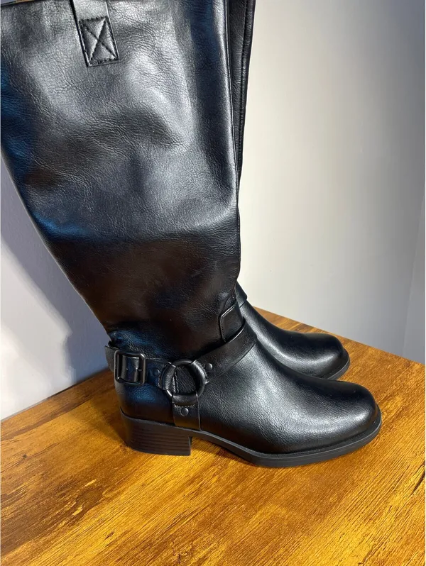 b.o.c. New Tall Black Harness Moto Boot MidCalf Biker Riding - Image 4