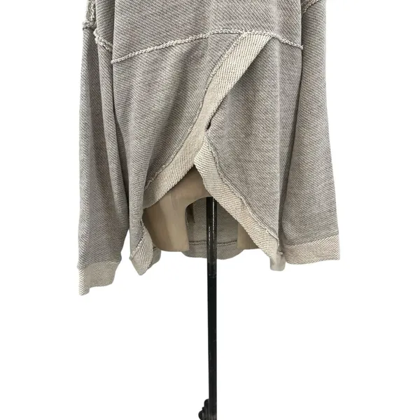 Free People Beach Gray Cowl Neck Split Back Oversized Sweatshirt Size Medium‎ - Image 10