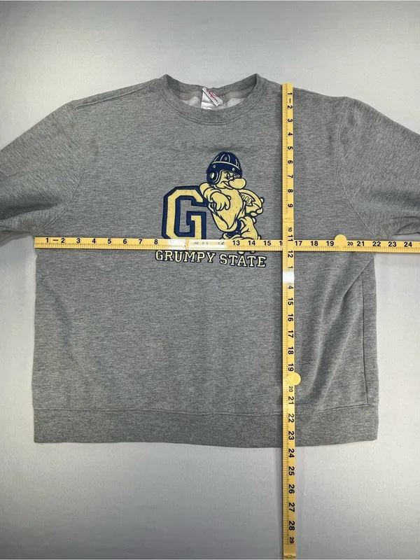 Disney Grumpy State University Vintage Graphic Crewneck Sweatshirt Medium - Image 7