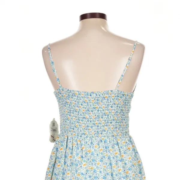 Altar'd State White Blue Eloise Floral Mini Dress Ruffle Hem Large Cottagecore - Image 8