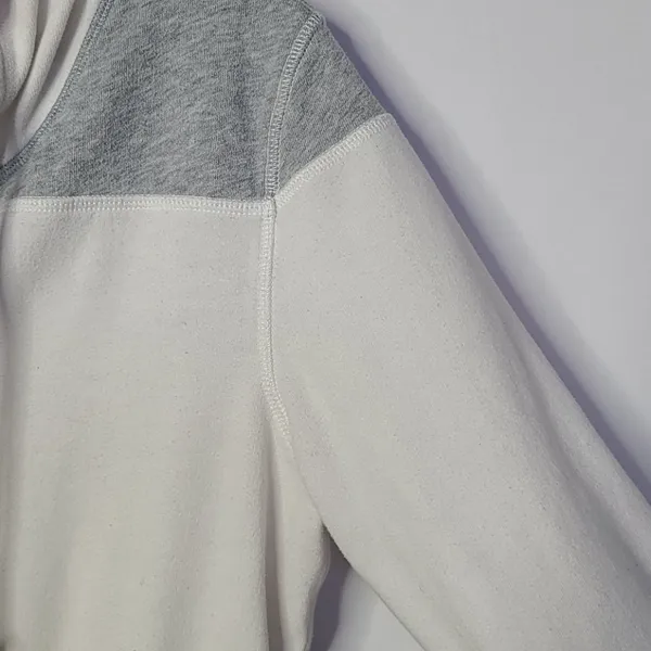Victoria's Secret zip up hooded hoodie gray white sweatshirt Medium - Image 5