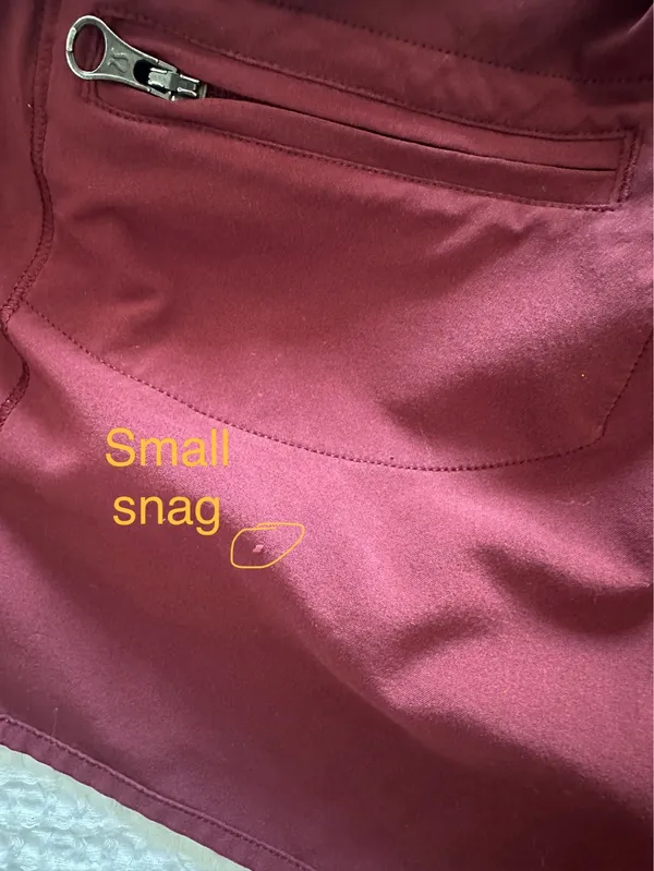  Lululemon maroon lined drawstring shorts with reflective striped sides   - Image 6