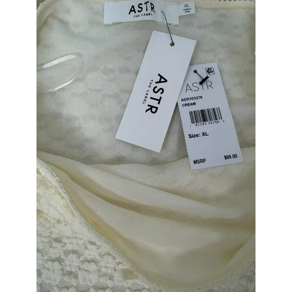 ASTR the Label Cream Textured Mini Dress Long Sleeves Size XL NWT - Image 10