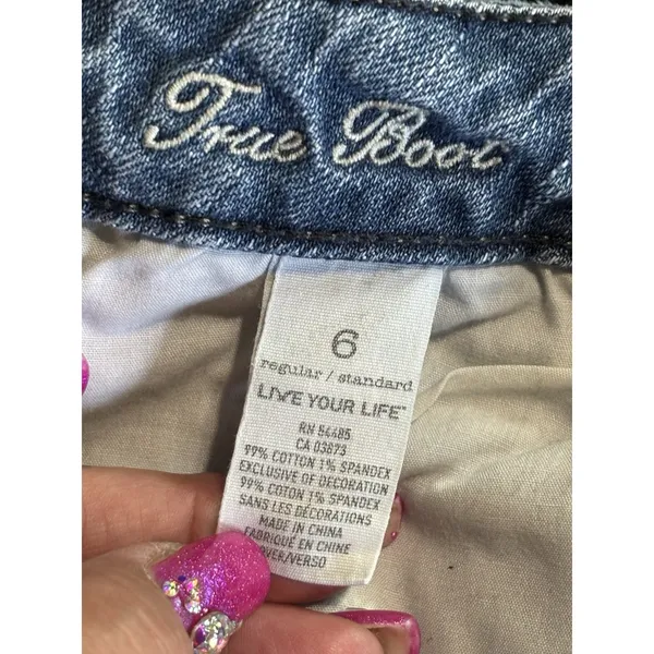 American Eagle Jeans True Boot Light Wash‎ Low Rise Size 6 Pockets Boho Casual - Image 5