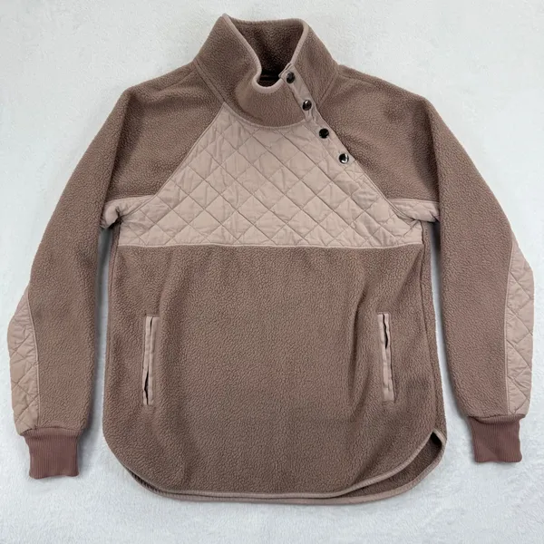 Abercrombie & Fitch Womens Quilted Sherpa‎ Pullover Sweatshirt Size S - Image 2