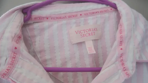 Victoria's Secret vertical stripe sleep shirt top in pink and white size XS. - Image 5