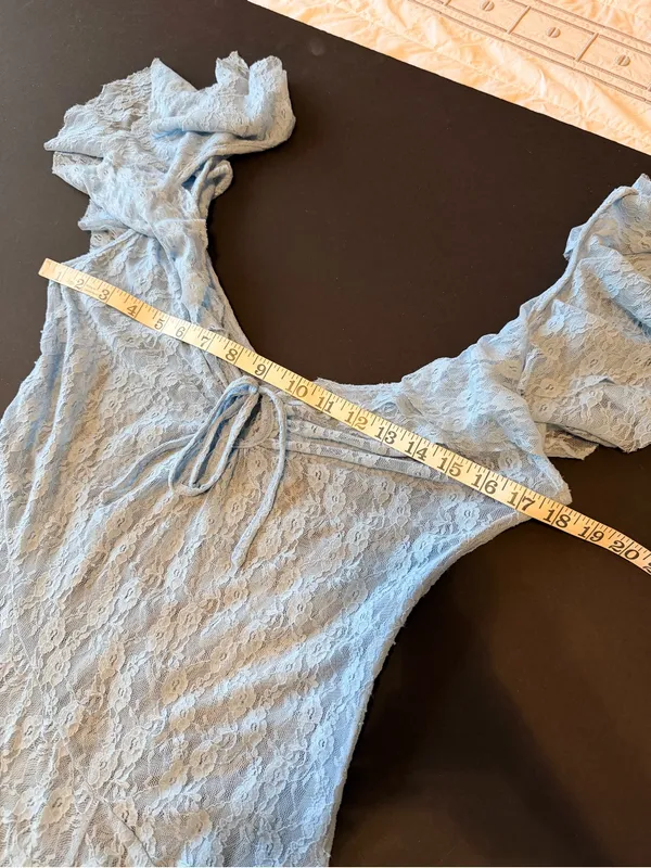 Kimchi Blue Chiara Sheer Lace Midi Dress, baby blue, size L - Image 6