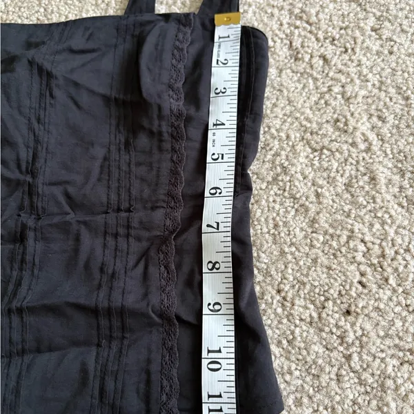 Reformation adelia top Shirred Organic black boho Cotton cami tank blouse size 0 - Image 14