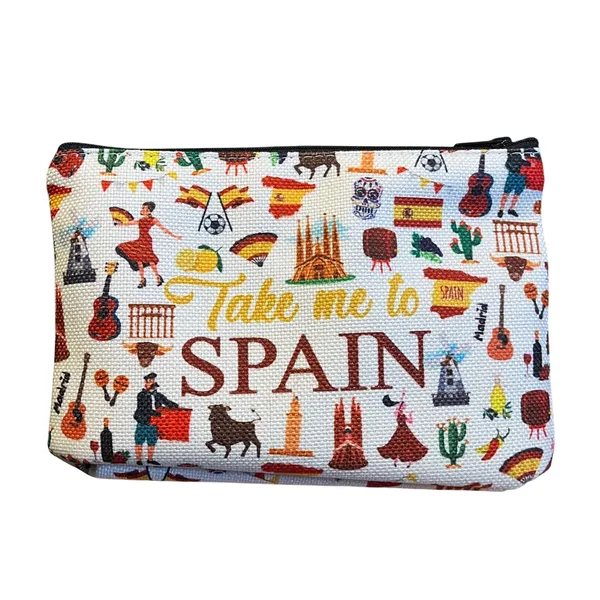 WZMPA Take Me To Spain Travel Cosmetic Bag Makeup Pouch Souvenir Gift‎ New - Image 3