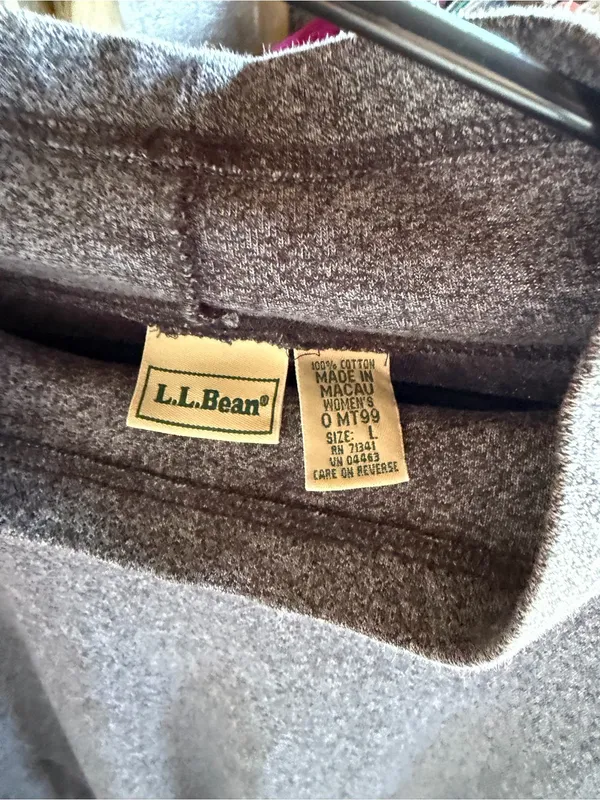 L.L. Bean Heather Gray Cowl-Neck Women's Sweater L - Image 2