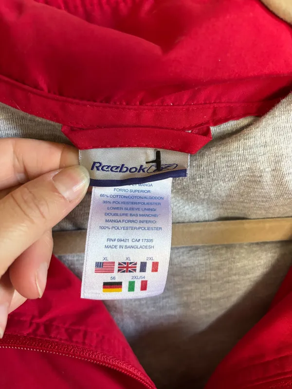 Red Vintage Reebok Windbreaker - Image 8