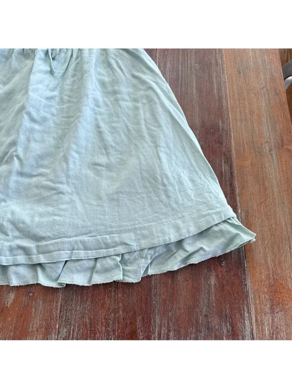 Princess Polly Sage Green Linen Blend Tie-Front Mini Dress - US 4 Festival - Image 4
