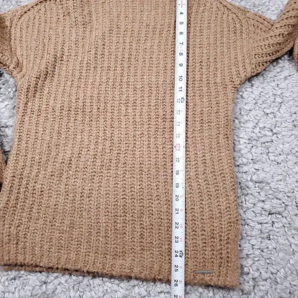 Abercrombie Turtleneck Chunky Knit Pullover Sweater Brown Tan Women's Size XS - Image 10