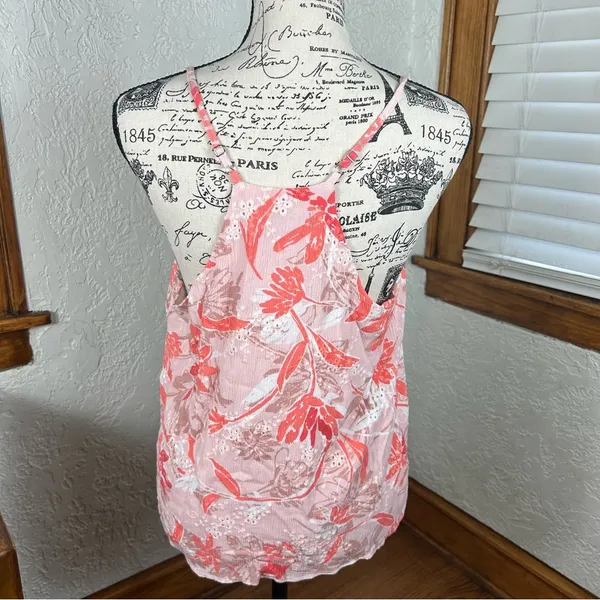 Miss Me | Tropical Floral Ruffled Racerback Tank Top Size M - Image 5