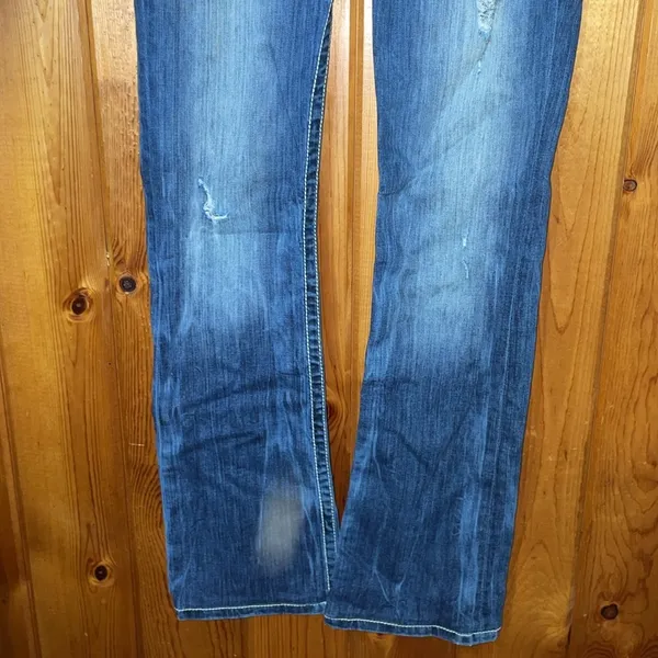 BKE denim Stella distressed jeans bootcut size 26x31 1/2 lighter western country - Image 5
