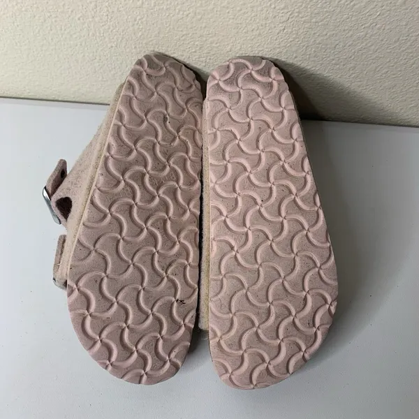 Birkenstock Arizona Shearling Sandals Sz 37 US 6 Pink Suede Fuzzy Wool Slides - Image 8