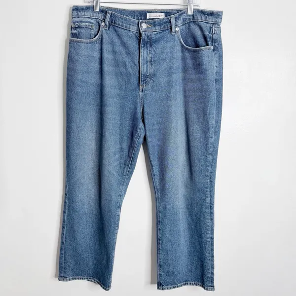 Loft The‎ Straight High Rise Jean Blue 32/14 Petite Minimalist Casual - Image 2