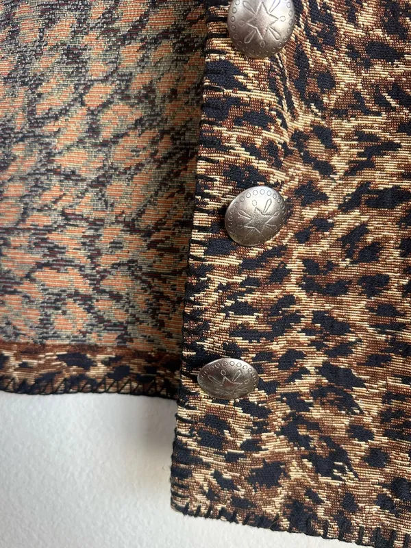 Vintage Cactus Flower Leopard Print Tapestry Jacket - Image 8