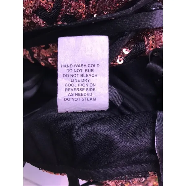 Windsor Mini Dress Womens Size 1 Black Rose Gold Sequin Damask Bodycon Cocktail - Image 4