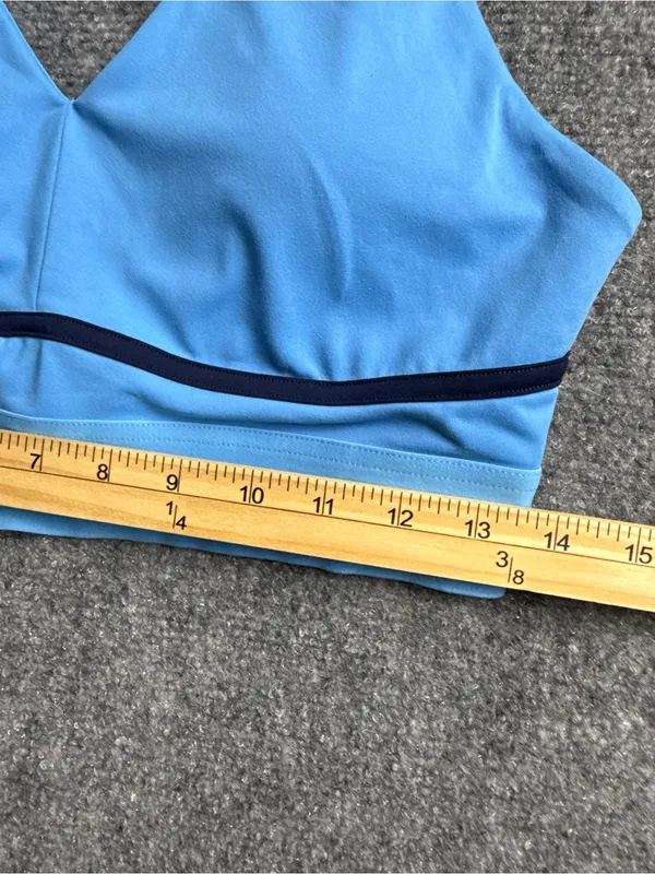 Fabletics Woman Large athletic Light Blue V-Neck Bralette with Supportive Band - Image 2