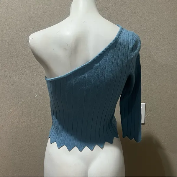 LPA by Revolve ruba one shoulder sweater top in periwinkle - Image 3