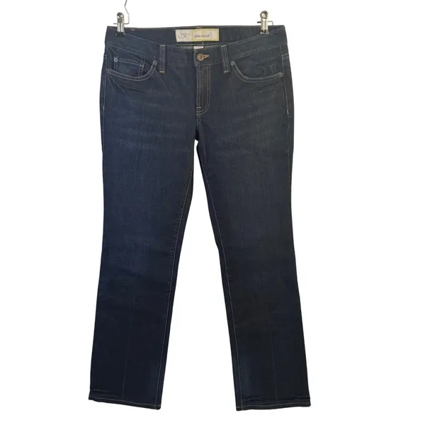 Ann Taylor LOFT‎ Slim Boot Cut Jeans Dark Wash Denim Women's Size 6 - Image 3
