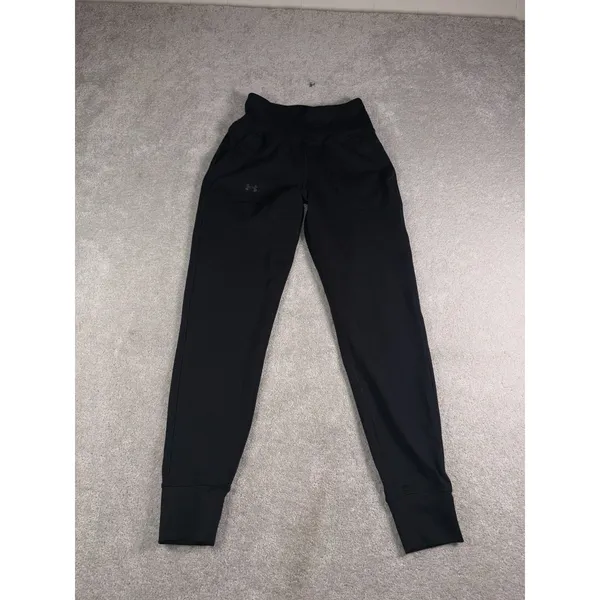 under armour black fitted womens joggers sweatpants xs - Image 3